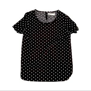 Black & White Polkadot Top Sz S